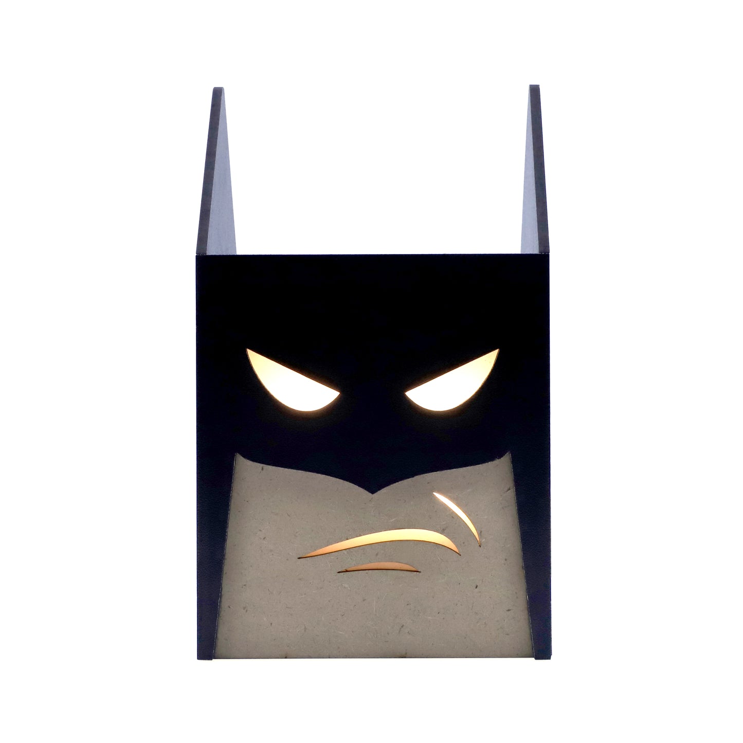 LED Glow Batman Pen Stand | Multipurpose Wooden Desk Organizer and Pencil Holder | Stationary, Remote & Brush Holder for Kids, Office & Study Table