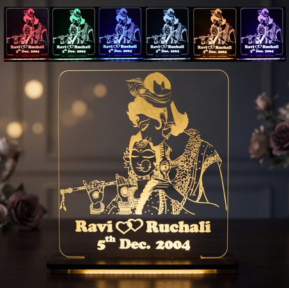 Giftationery Personalized LED Lamp - Perfect Anniversary, Birthday, Wedding, or Valentine's Day Gift for Couples & Spouses and Others (RK Design1.2)