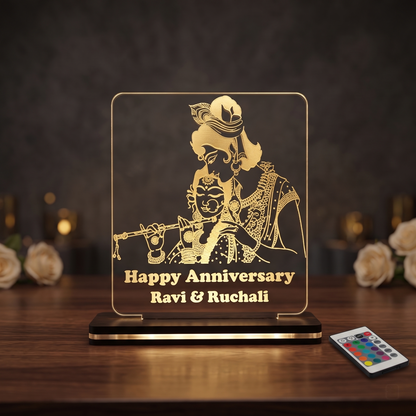 Giftationery Personalized LED Lamp - Perfect Anniversary, Birthday, Wedding, or Valentine's Day Gift for Couples & Spouses and Others (RK Design1.1)