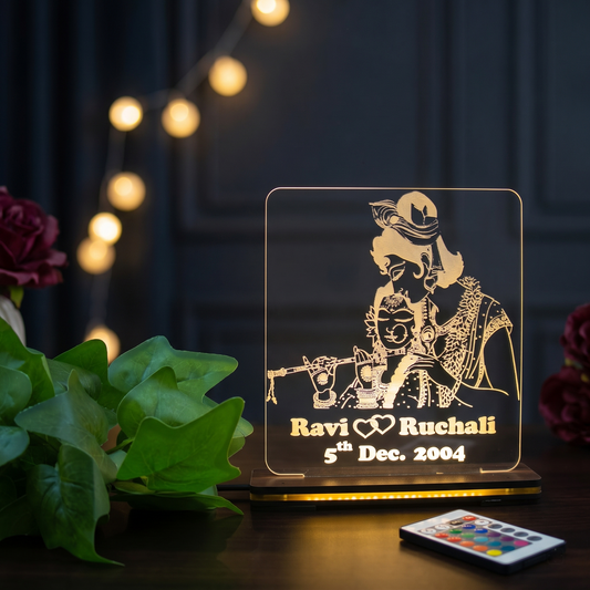 Giftationery Personalized LED Lamp - Perfect Anniversary, Birthday, Wedding, or Valentine's Day Gift for Couples & Spouses and Others (RK Design1.2)