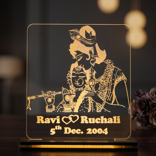 Giftationery Personalized LED Lamp - Perfect Anniversary, Birthday, Wedding, or Valentine's Day Gift for Couples & Spouses and Others (RK Design1.2)