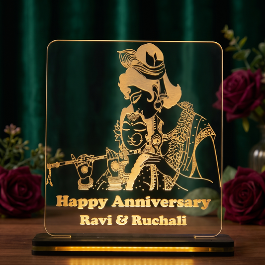 Giftationery Personalized LED Lamp - Perfect Anniversary, Birthday, Wedding, or Valentine's Day Gift for Couples & Spouses and Others (RK Design1.1)
