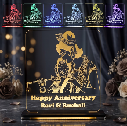 Giftationery Personalized LED Lamp - Perfect Anniversary, Birthday, Wedding, or Valentine's Day Gift for Couples & Spouses and Others (RK Design1.1)